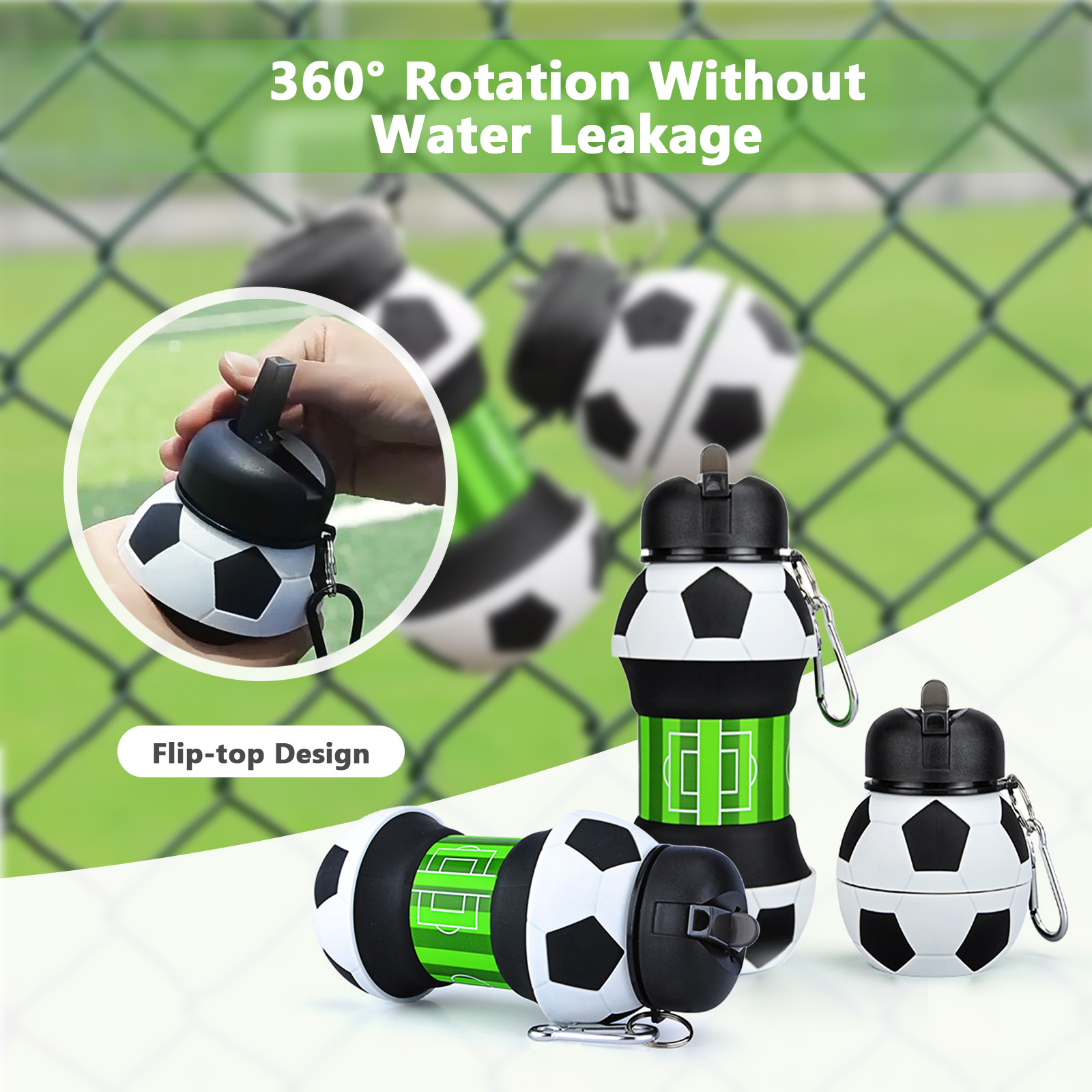 550ml Foldable Football Water  - Running Gear For Kids 评论和价格
